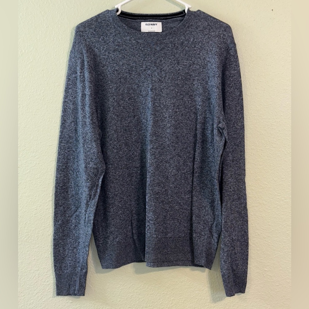 Old Navy Men's Heather Navy Crewneck Sweater
